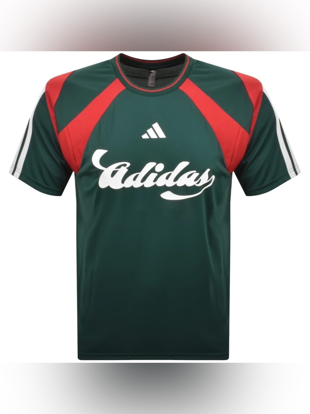 Adidas Retro Script Soccer Jersey — Green/Red — NWT